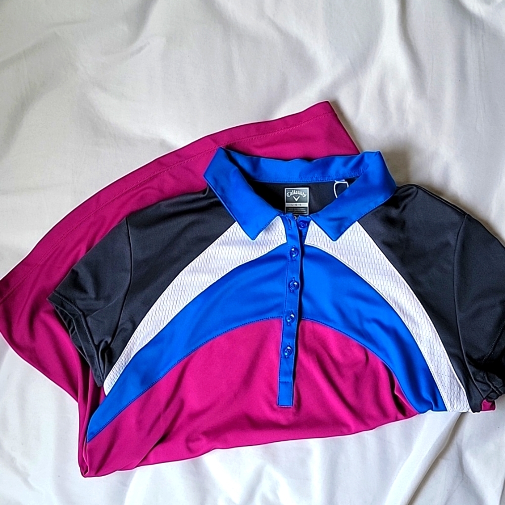 NWT Callaway Golf Opti Dri Moisture Wicking Purple Polo Shirt Women's Large